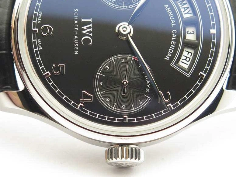 MIROTIME 0408 Portuguese Real PR Real Annual Calendar IW5035 YLF 1:1 Best Edition Black Dial On Leather Strap A Soft 7240